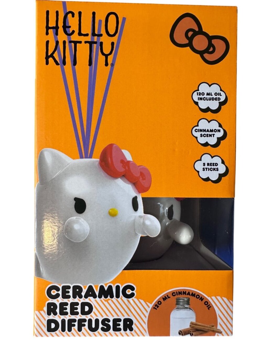 Hello Kitty Ceramic Reed Diffuser With Cinnamon Scent 120ml Oil & 5 Reeds